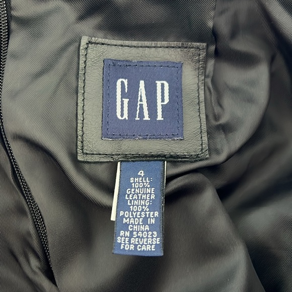 Gap Black Leather Knee Length Skirt Size 4 - Picture 4 of 9